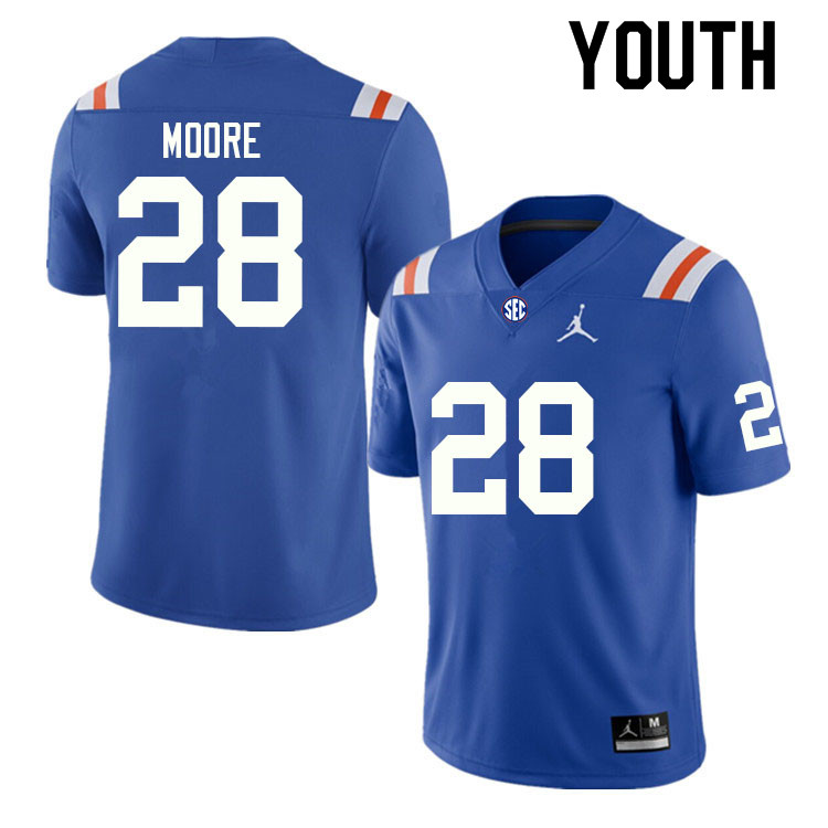Youth #28 Devin Moore Florida Gators College Football Jerseys Sale-Throwback